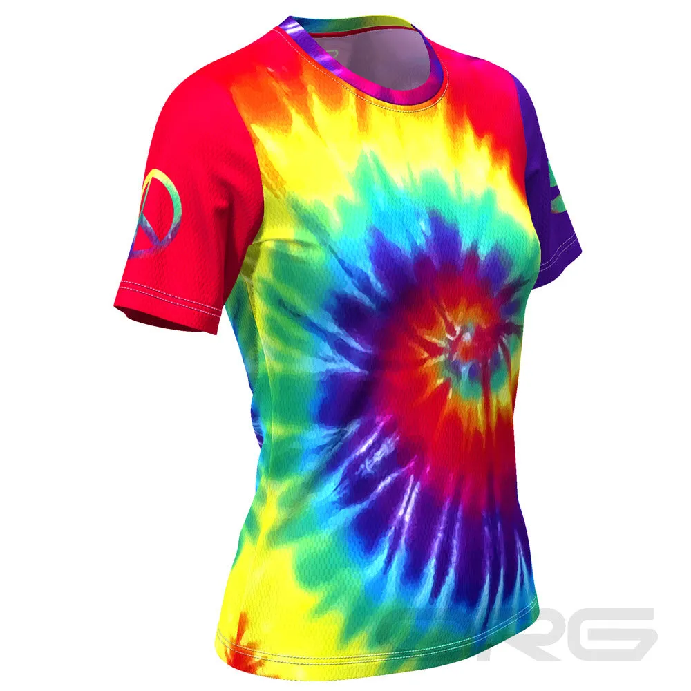 Women's Tie Dye Performance Short Sleeve Running Shirt