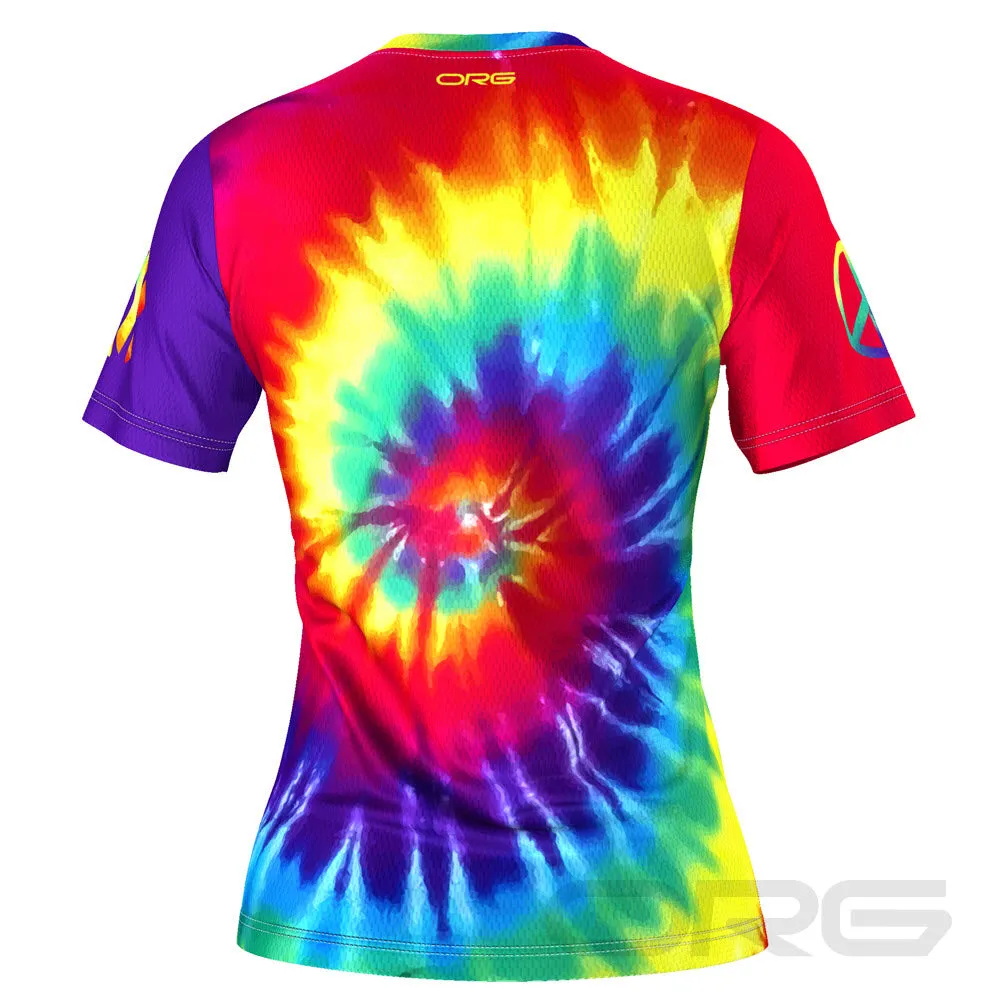 Women's Tie Dye Performance Short Sleeve Running Shirt