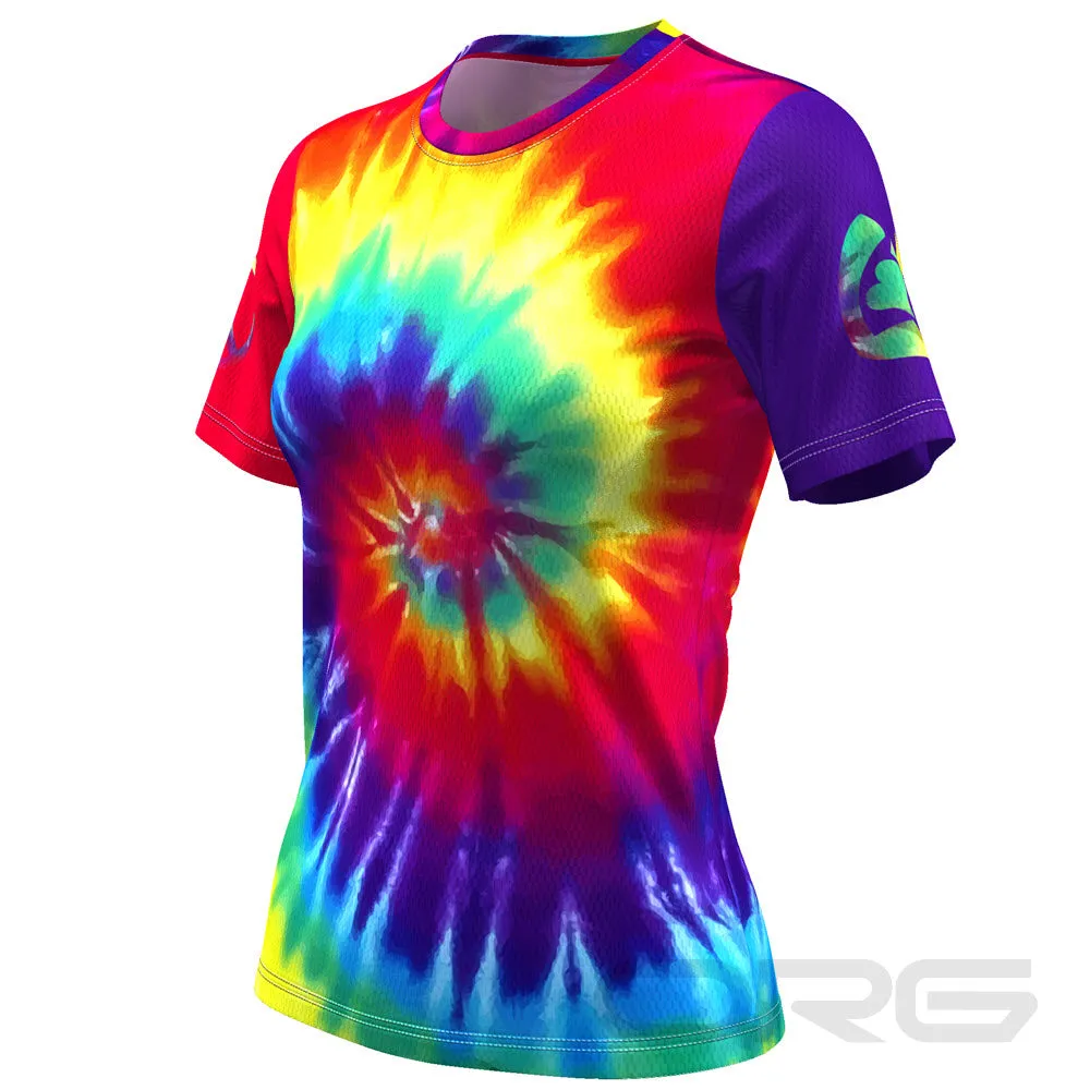 Women's Tie Dye Performance Short Sleeve Running Shirt